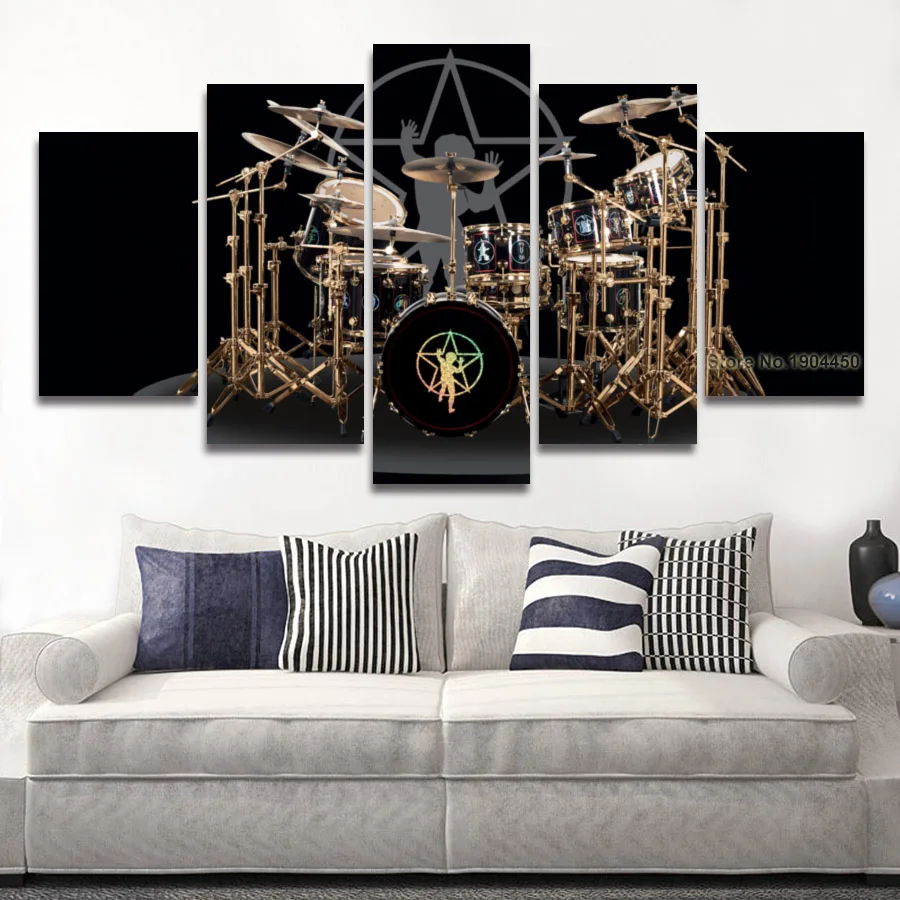 

HD 5 Pieces Canvas Painting Drum Music Modular Picture for Wall Art Bar Bedroom Living Room Home Decoration