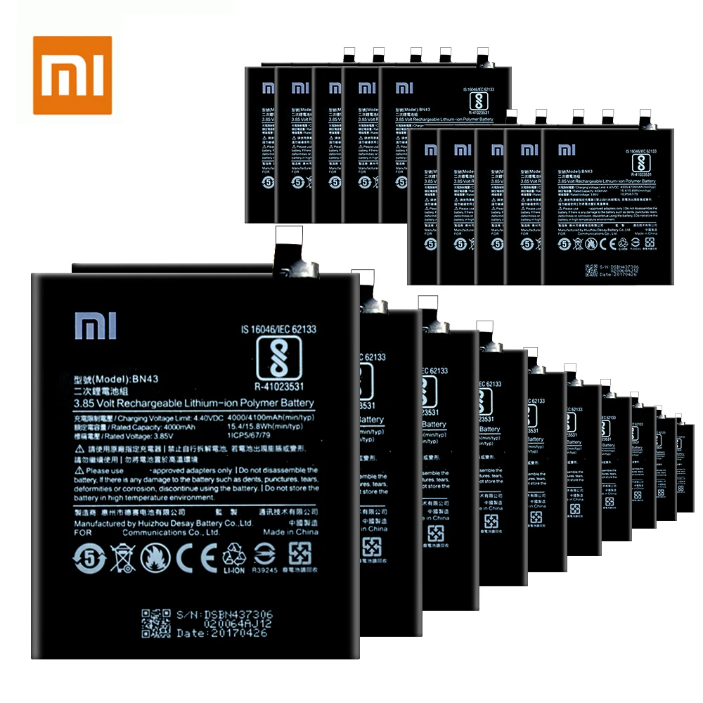 Оригинальный сменный аккумулятор BN43 20 шт. для Xiaomi Redmi Note 4X / 4 global Snapdragon 625 с