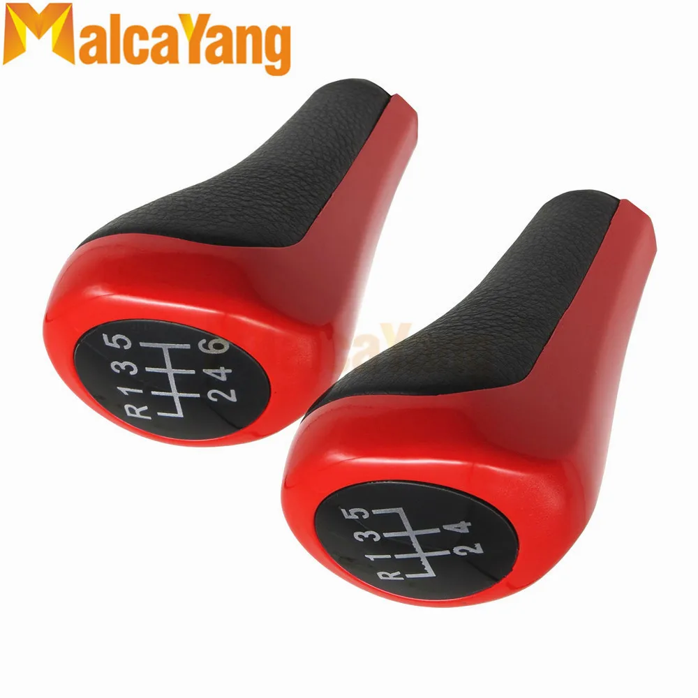 

Festive Red 5 6 Speed Leather Manual Gear Shift Knob Stick for BMW 3 5 6 Series E30 E34 E36 E38 E39 E46