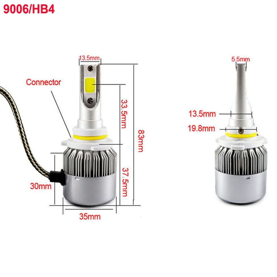 SPEVERT D1S/D3S D2S/D4S H4 H7 H11 H1 H13 H3 9005 9006 9007 светодиодный фар автомобиля лампы(Подол короче спереди и длиннее сзади) ЛУЧ 110W 20000LM 6000 К фары 12v 24v