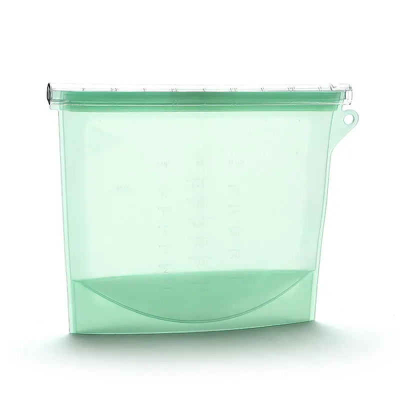 Upspirit силиконовый Ziplock герметизирующий пакет Многоразовые Пакеты для хранения свежих продуктов крышка контейнер для хранения продуктов герметичная вакуумная обертка кухонные инструменты - Цвет: L Green