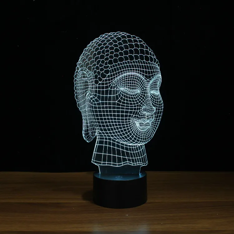 Бесплатная доставка YJM 2929 Китайский 3d эффект Будды Форма сенсорный светильник с