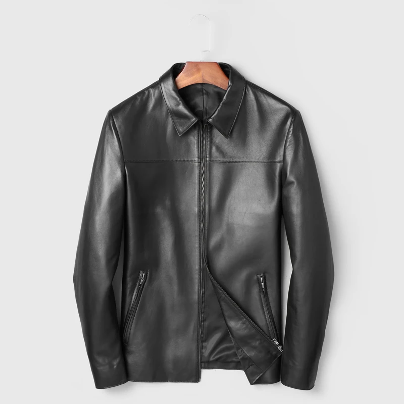 

Guaranteed Real Genuine Leather Coat Men Smart Casual Leather Jackets Designer Style Male 2019 New jaqueta de couro legítimo