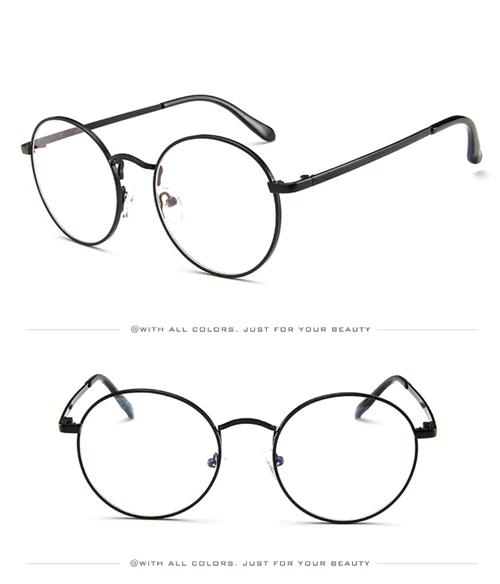 Корейский nerd прозрачный светильник, очки, роскошный фирменный дизайн, полностью металлические круглые очки, оправа, Ретро стиль, для женщин и мужчин, оправа для очков - Цвет оправы: C3
