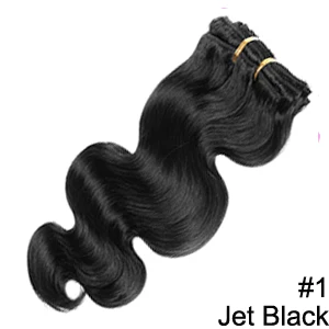 200 г человеческие волосы на заколках для наращивания на всю голову, бразильские волосы remy, человеческие волосы, натуральный черный цвет, UPS - Цвет: #1