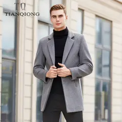 TIAN QIONG мужская одежда 2019 осень зима новое длинное шерстяное пальто мужское модное повседневное плотное приталенное Мужское пальто