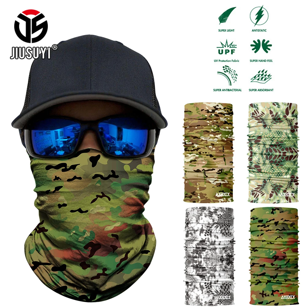 

3D Camouflage Multicam Seamless Balaclava Magic Neck Scarf Face Mask Warmer Ski Shield Anti-UV Sun Women Tube Bandana Headband