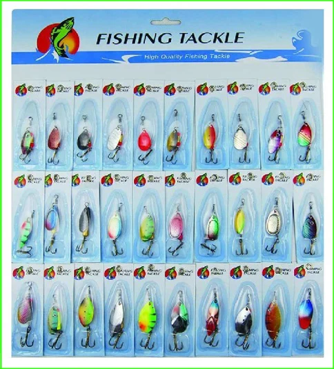 

Free Shipping L056M Mix 30 pcs /set Various Assorted Laser Spinners Spoon bait spoon