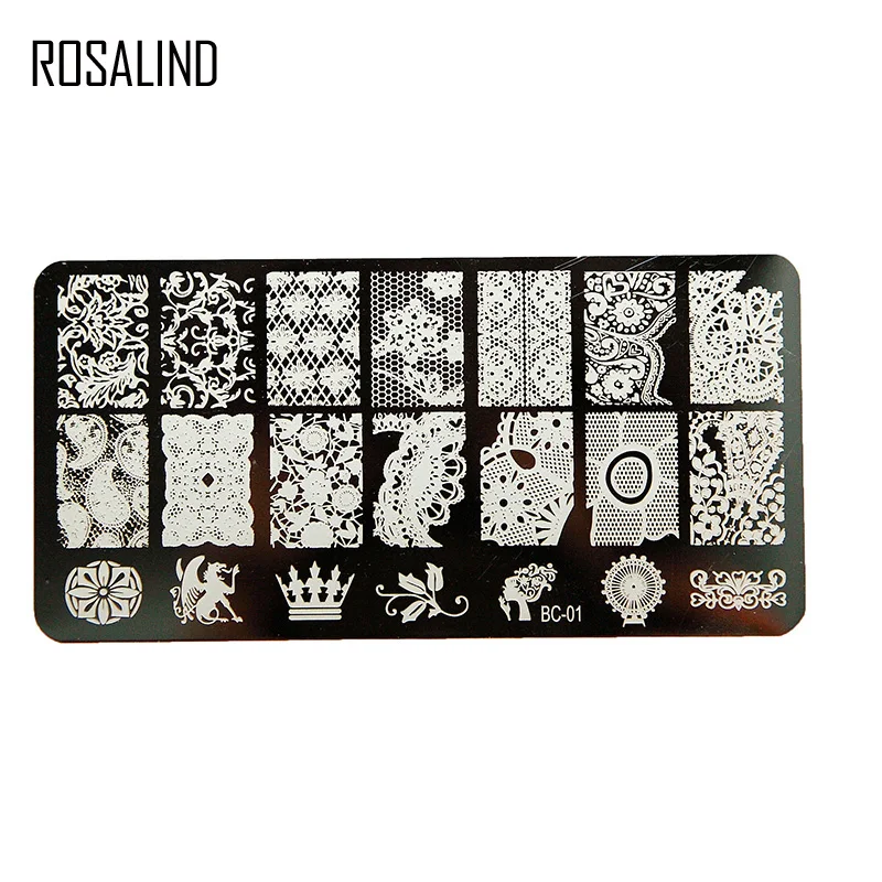 Штамп резиновый ROSALIND для стемпинга ногтей штамп скребок с крышкой шаблон