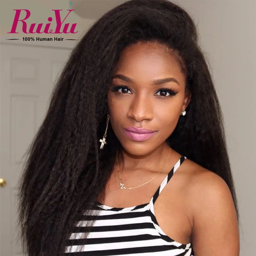  Full Lace Human Hair Wigs Brazilian Virgin Hair kinky Straight Lace Front Wigs Italian Yaki Human Hair Lace Wigs For Black Women 