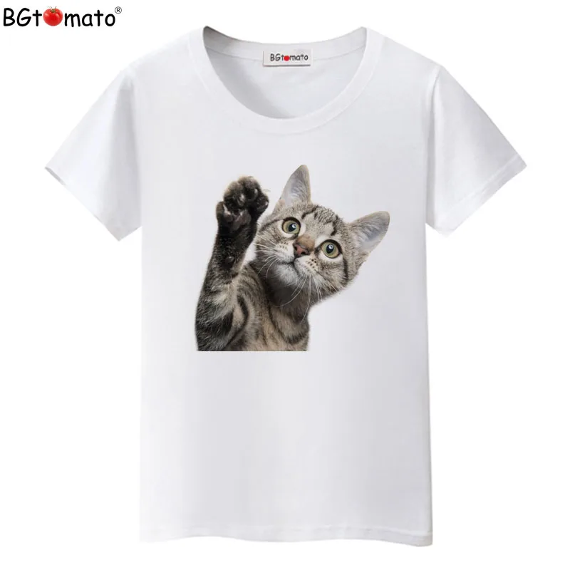

Smile face Cat t shirt women Popular Hot sale lovely Tshirt Good quality brand soft shirts casual tops