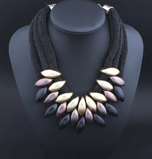 

2015 Statement necklace women Geometric woven by hand newest necklaces & pendants mesh short necklace jewelry wholesale
