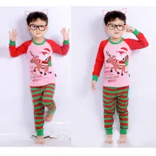 CANIS Pajamas Clothes Cotton Kids Boys Clothes Santa Christmas Pajamas Longsleeve Tops+Pants Leggings Outfits 2-7T