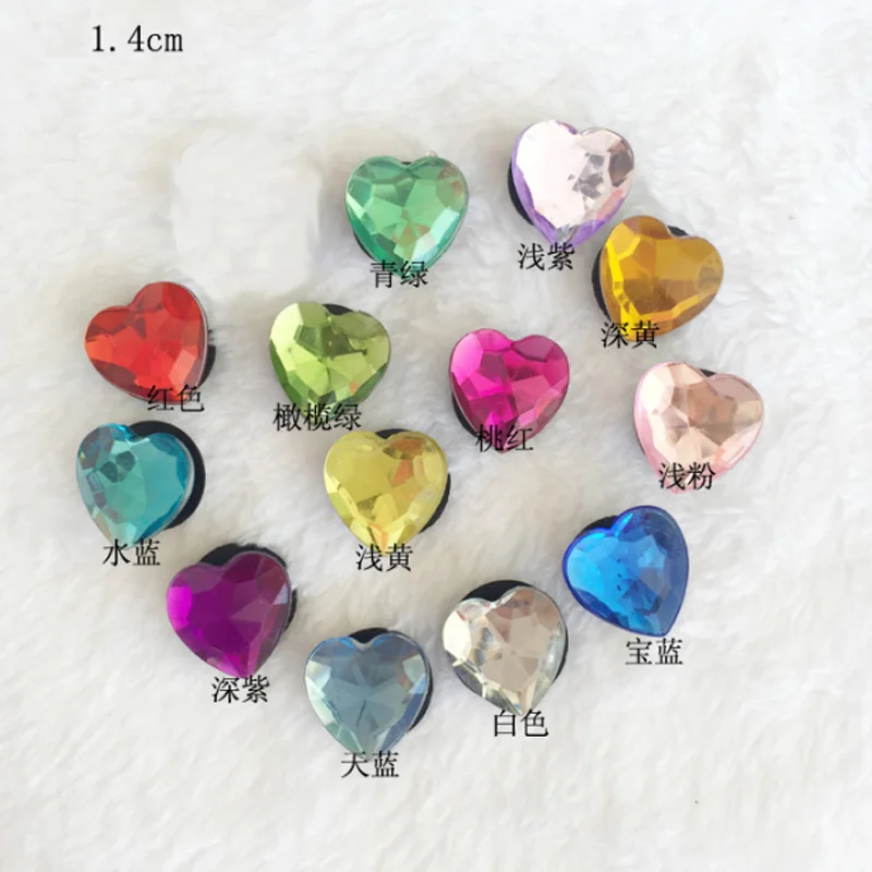 1 Set Acrylic Crystal Shoes Decoration Heart-shaped Palm Flower Buckle Accessory For Garden Shoes Croc