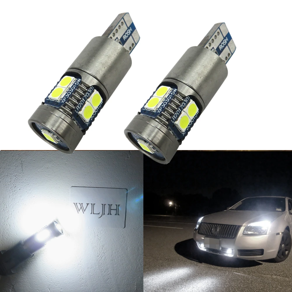 WLJH 2x светодиодный T10 Canbus автомобильный светильник номерного знака парковочный габаритный фонарь для VW Passat Tiguan Touran Golf 4 5 7 6 Polo B5 B6 T4 T5 - Испускаемый цвет: Белый