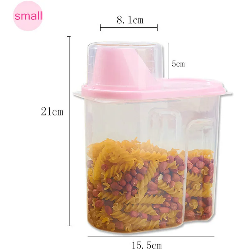 1PC Plastic Food Storage Lattices Sealed Crisper Grains Tank Storage Kitchen Sorting Food Storage Box Container Dropshipping X