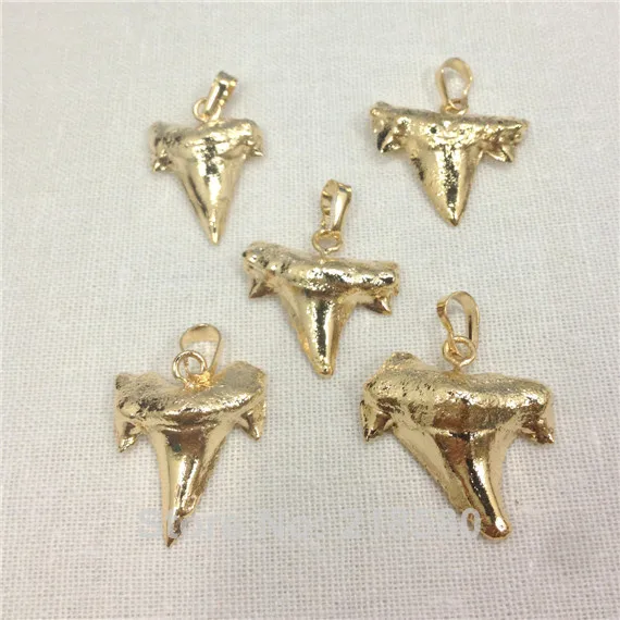 Подвеска в виде зуба акулы из золота 24 К H DP1019|real shark tooth|shark toothshark tooth pendant |