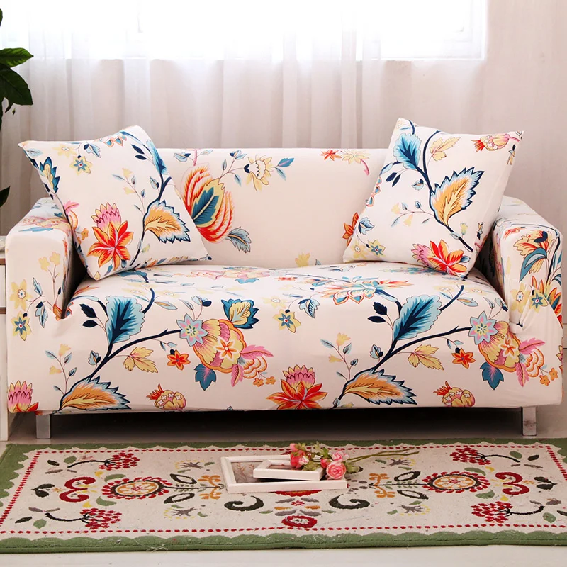 Дешево Эластичный Защитный чехол для дивана из спандекса с защитой от грязи, съемный эластичный чехол для дивана с принтом для гостиной