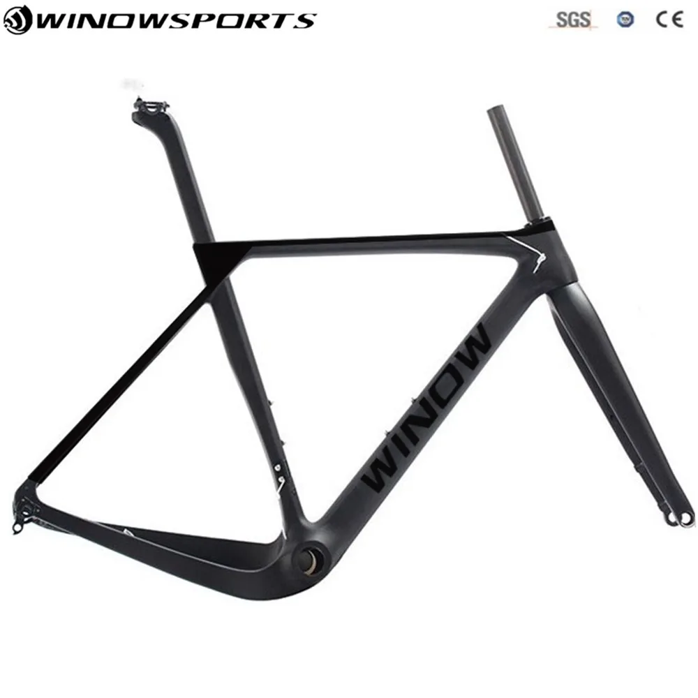 Top new flat mount Disc brake carbon Gravel bike frame 700C Carbon Bike Frame, Di2 Carbon Cyclocross Frame  Thru Axle 142mm 12