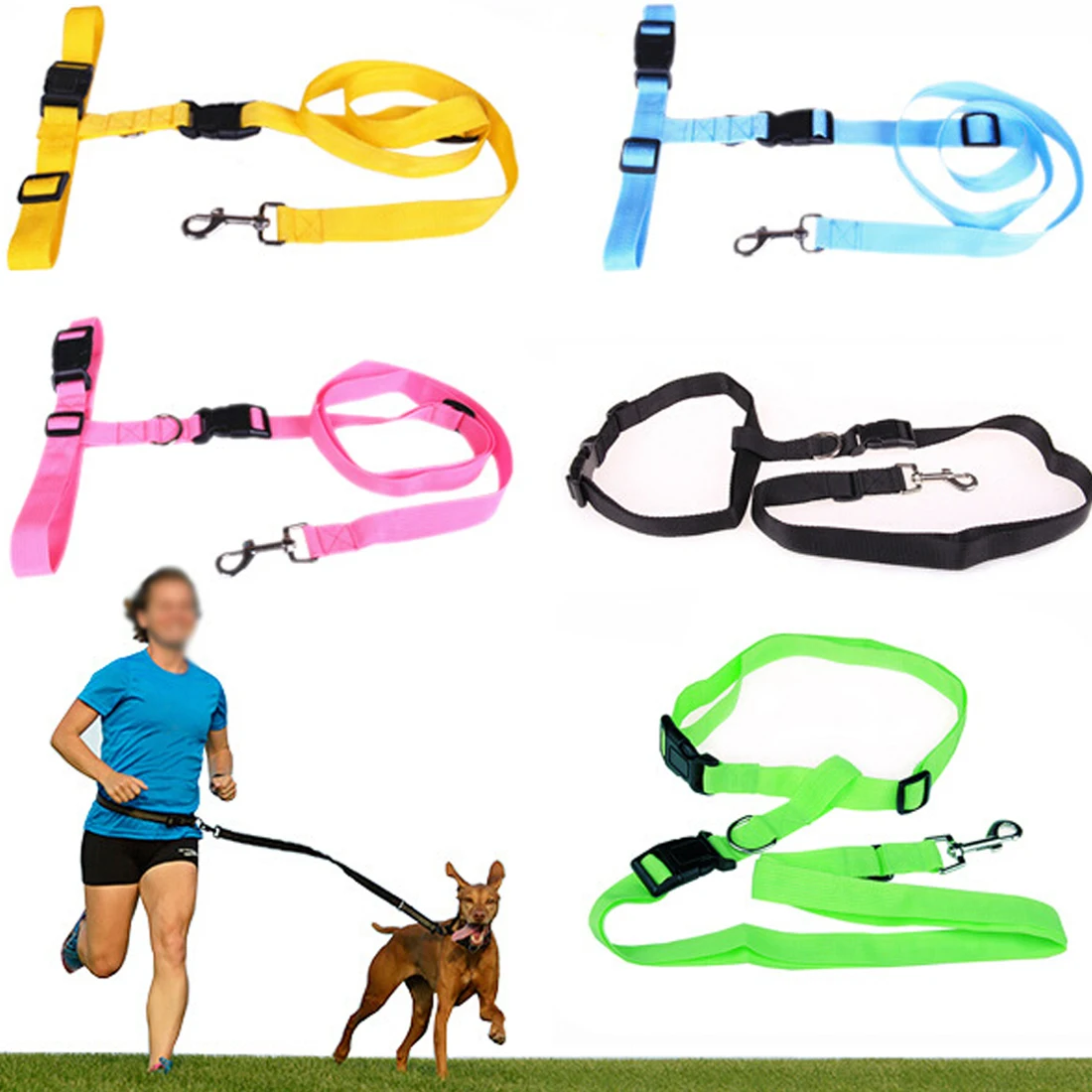 2.5m Adjustable Walking Waist Rope Dog Pet Products Dogs Leash Training