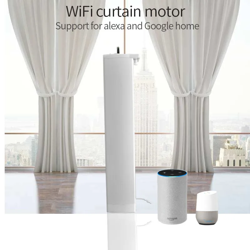 WIFI Electric Curtain Motor, Ewelink app /Remote Control vioce control via alexa echo and Google home for smart home