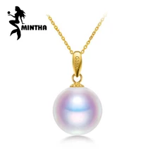 Ювелирные изделия MINTHA из 18-каратного желтого золота с жемчугом, ожерелья и подвески для влюбленных, жемчужные подвески Akoya, отправка, s925 Серебряные Ожерелья