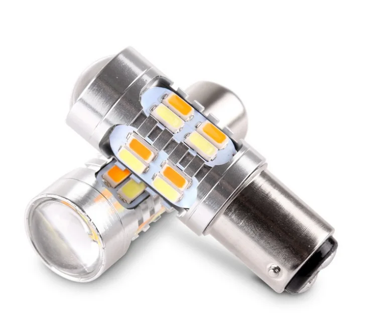 2 х Белый Янтарь двойной цвет 1157 P21/5 Вт Bay15d S25 T20 7443 T25 3157 20SMD 5730 высокое Мощность светодиодный стоп-сигнал светильник лампочка