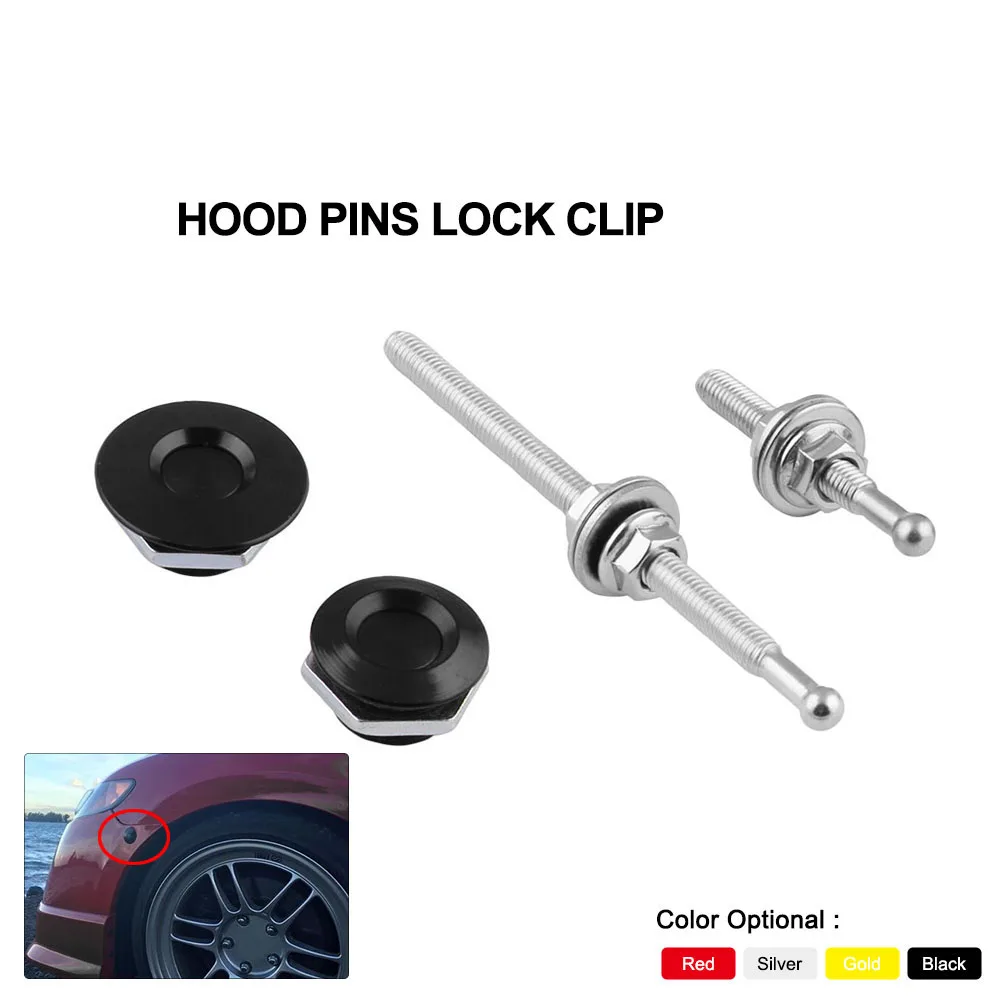 

25mm/30mm Universal JDM Style Push Button Billet Hood Pins Lock Clip Kit Car Quick Pins For BMW HL011