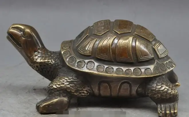 

S02195 8" marked chinese bronze fengshui beast tortoise Longevity turtle animal statue B0403