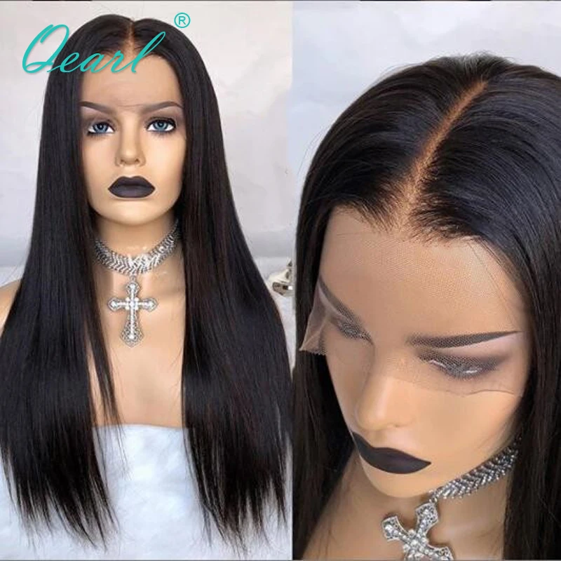 

Transparent Lace Color Full lace Wig Human Hair Long Deep Middle Parting Peruvian remy Hair Silky Straight Wigs Baby Hairs Qearl