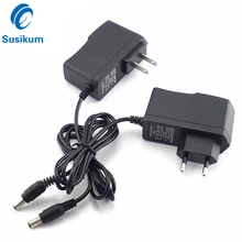 2 предмета в комплекте 12 V 1A AC 100 V-240 адаптер конвертер DC 12 V 1A 1000mA Питание стандарта ЕС, США, Великобритании AU штепсельная вилка американского стандарта 5,5 мм x 2,1 мм для видеонаблюдения Камера