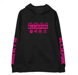 Blackpink все имя члена и корейские слова печати пуловер толстовки для kpop вентиляторы унисекс флис/Тонкий Свободный свитшот