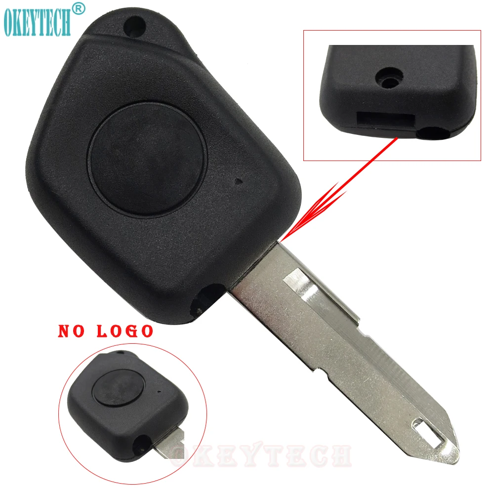 OkeyTech Remote 1 Button Car Key Shell For Peugeot 106 205 206 306 405 406 High Quality Replacement Uncut Blade Fob Case Cover