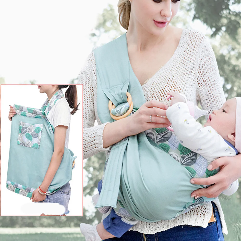 Front Breathable Infant Wrap Carrier Pouch Newborn Baby Feeding Sling Holder Facing Ergonomic Baby Wraped Sling for Baby Travel