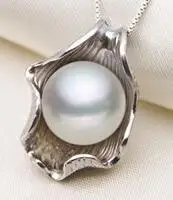 

Free shipping 1pcs big natural pearl pendant 11mm diameter pearl pendant with silver very beautiful not contain necklace