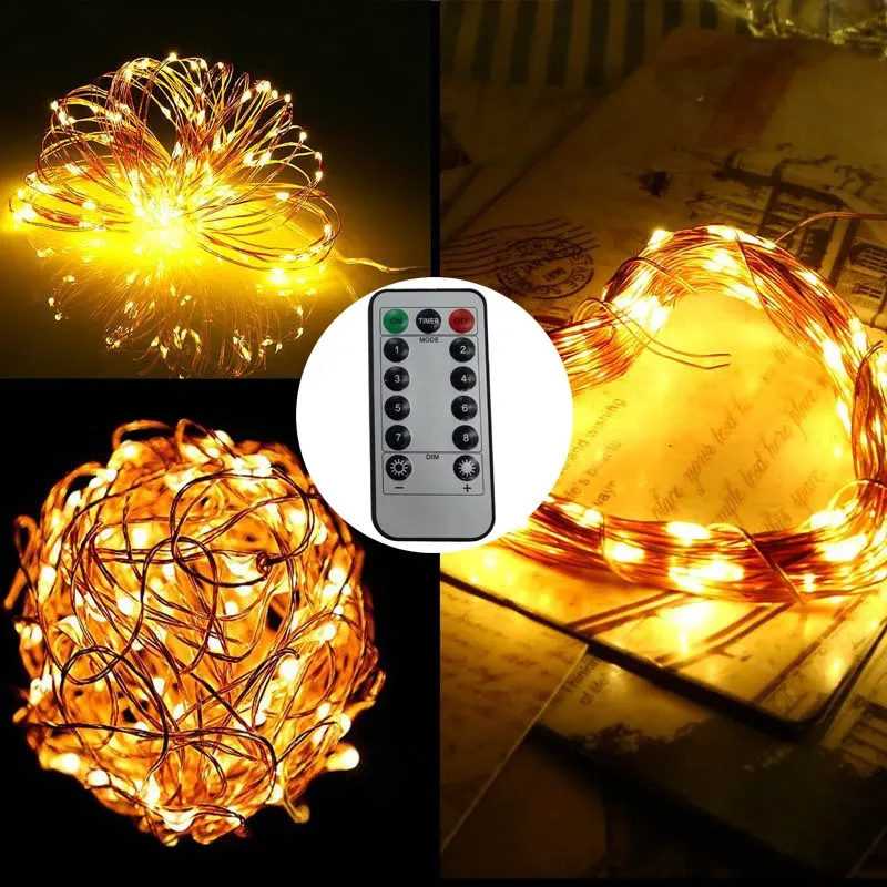 New 2M 5M 10M Copper Silver Wire LED String lights Waterproof Holiday lighting For Fairy Christmas Tree Wedding Party Decoration New 2M 5M 10M Copper Silver Wire LED String lights Waterproof Holiday lighting For Fairy Christmas Tree Wedding Party Decoration
