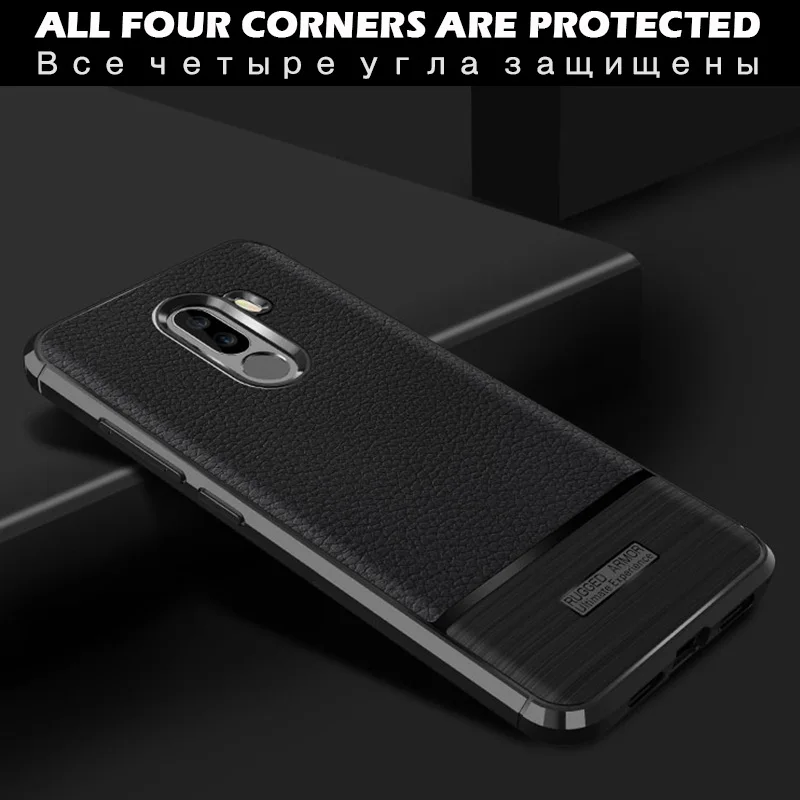 KXM1406_6_JONSNOW Soft Case for Xiaomi Pocophone F1 Litchi Texture Shock-Proof TPU Phone Cover For Pocophone F1 Global Version Protective Case