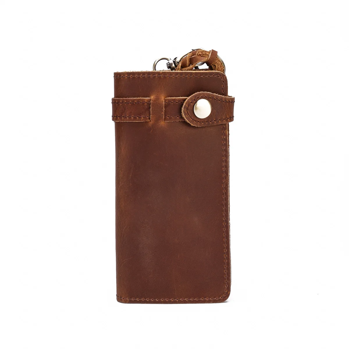 

Crazy Horehide Genuine Cow Leather Vintage Cowhide Unisex Men's Women's Long string Solid Clutch Wallets Card Holders Purse