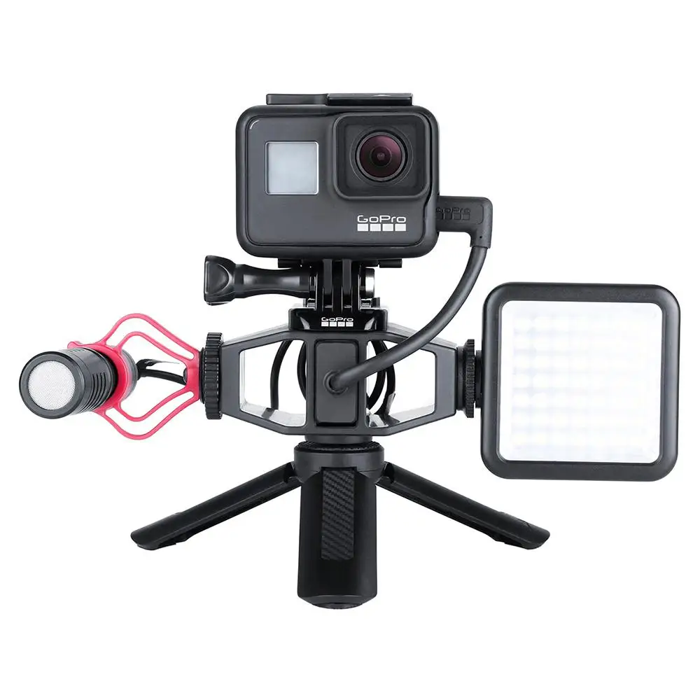 Yiwa VIJIM GP-1 штативы Vlogging GoPro установочный кронштейн с 2 холодными башмаками крепление для микрофона Штатив Адаптер для DJI OSMO ACTION