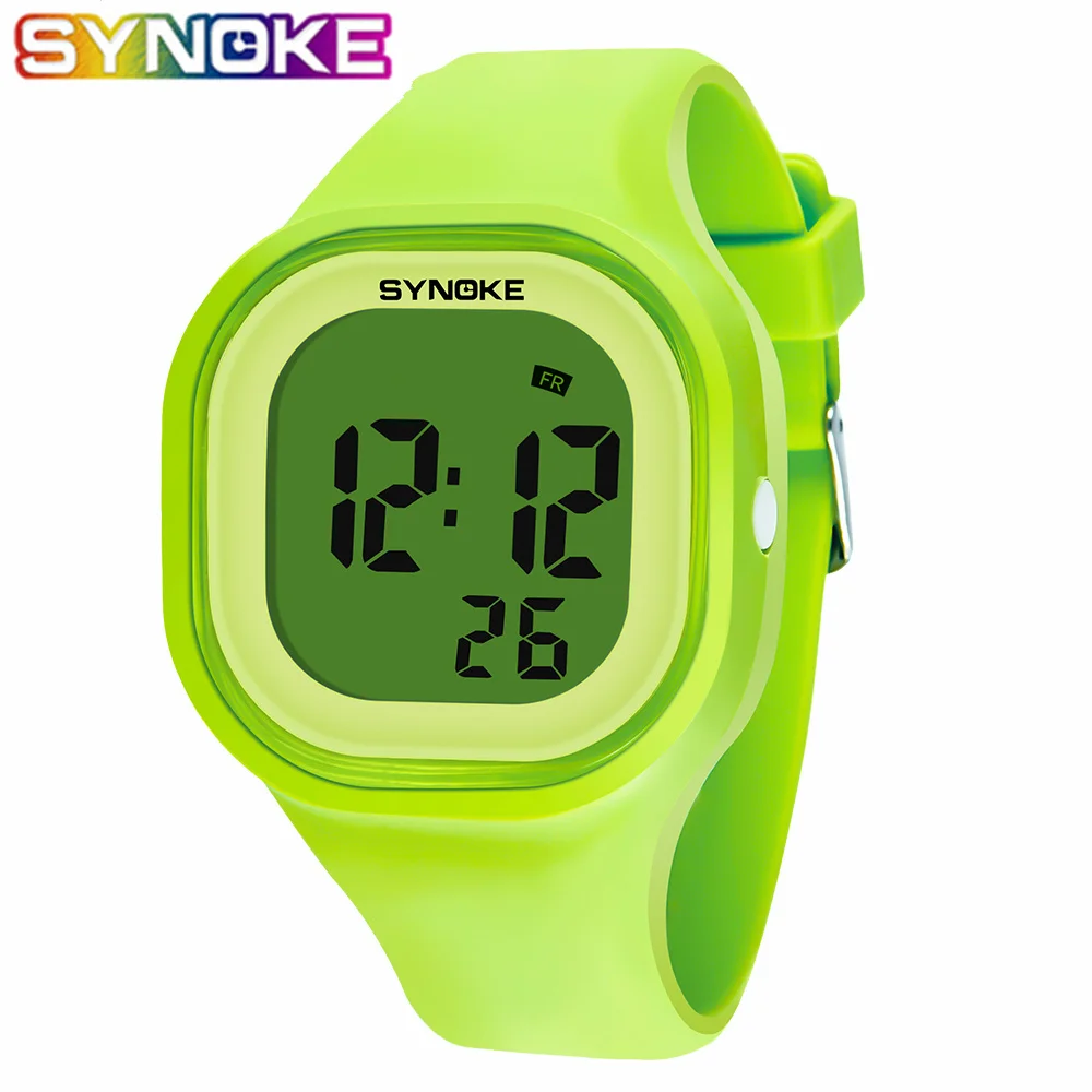 SYNOKE детские цифровые часы для девочек и мальчиков, студенческие часы, Цветной силиконовый светодиодный, цифровые спортивные наручные часы, новинка