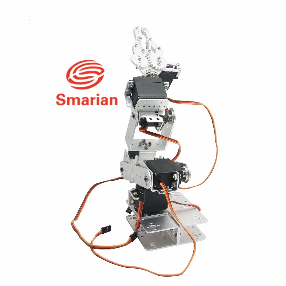 Smarian 1 комплект металла 6 DOF металла рука робота набор 6 оси механический робот-манипулятор с зажимом/коготь/захват опционально сервопривод diy
