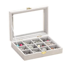 Новое поступление 20x15x4.5 см Высокое качество бархатная коробка для хранения ювелирных изделий многофункциональный шкатулка