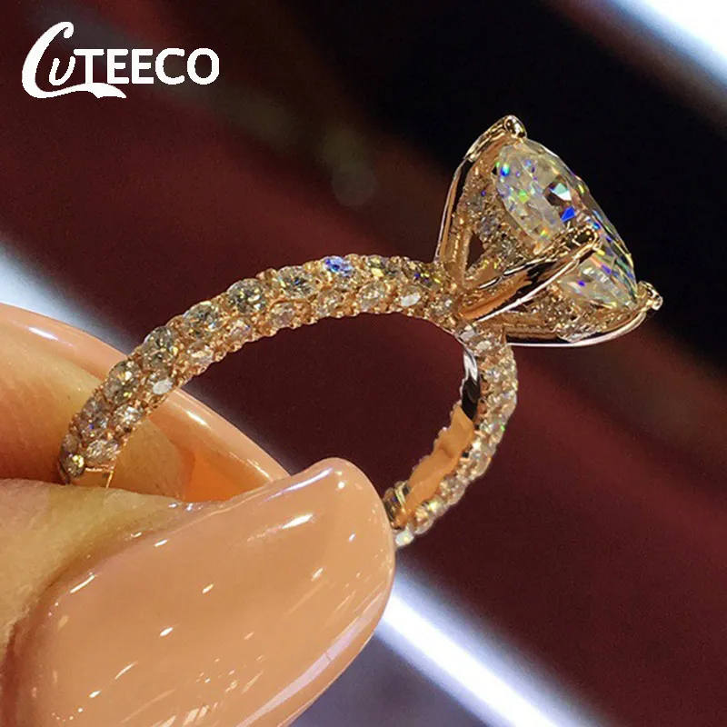 CUTEECO горячая Распродажа медные кольца для женщин модные кольца принцессы с кубическим цирконием обручальное кольцо бижутерия ювелирные изделия - Цвет основного камня: 1