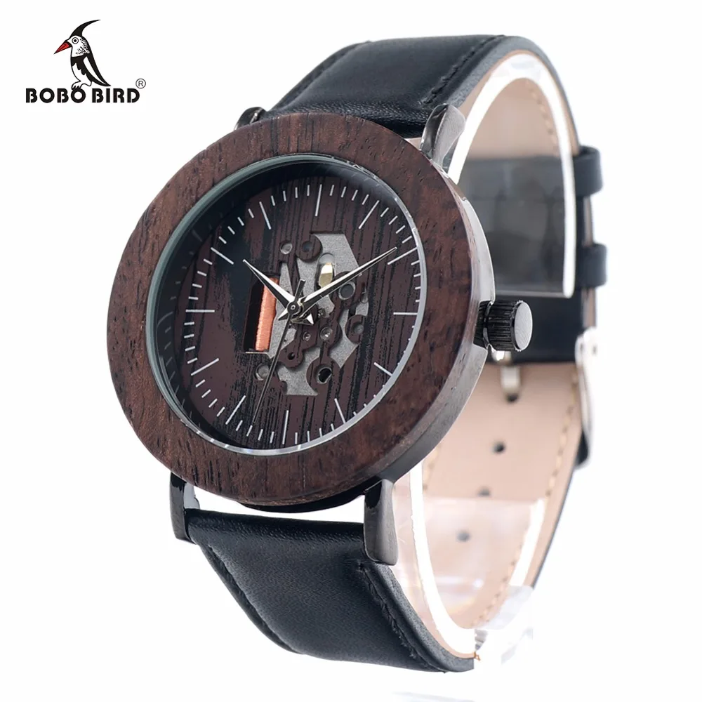 

BOBO BIRD K17 Bamboo Wooden With Mental Unique Casual Wristwatch For Men And Leather Strap With Japanese Miyota 2035 Movement