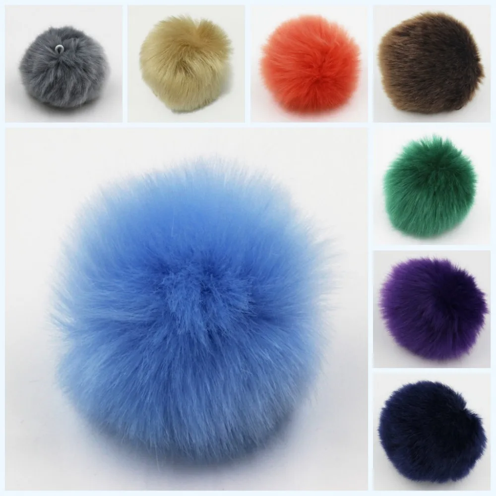 Buy DIY second 1pc Colorful Faux Fur Ball 8cm Handmade