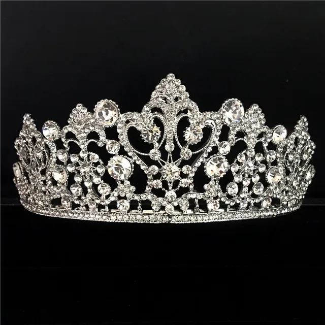 Silver color Flower Bridal Crown Rhinestone Tiaras Women 