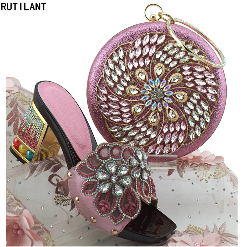 

Latest Italian Shoe and Bag Set for Party In Women African Women Wedding Pums Slip on Shoes for Women Matching Shoes and Bag Set