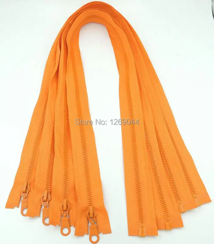 10 pcs 70cm 5 Orange Resin Zipper Down Jacket /Overcoat Zipper Open end Zipper Clothing
