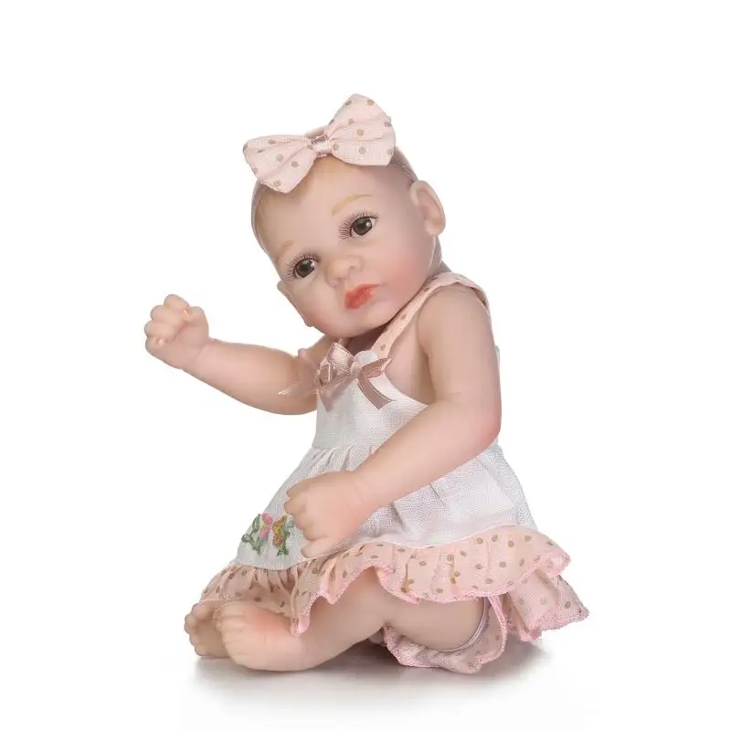 Силиконовые Мини-куклы reborn baby dolls, полное тело, две сестры, 26 виниловых реалистичных детских кукол для девочек с закрытыми глазами, открытая детская игрушка для сна