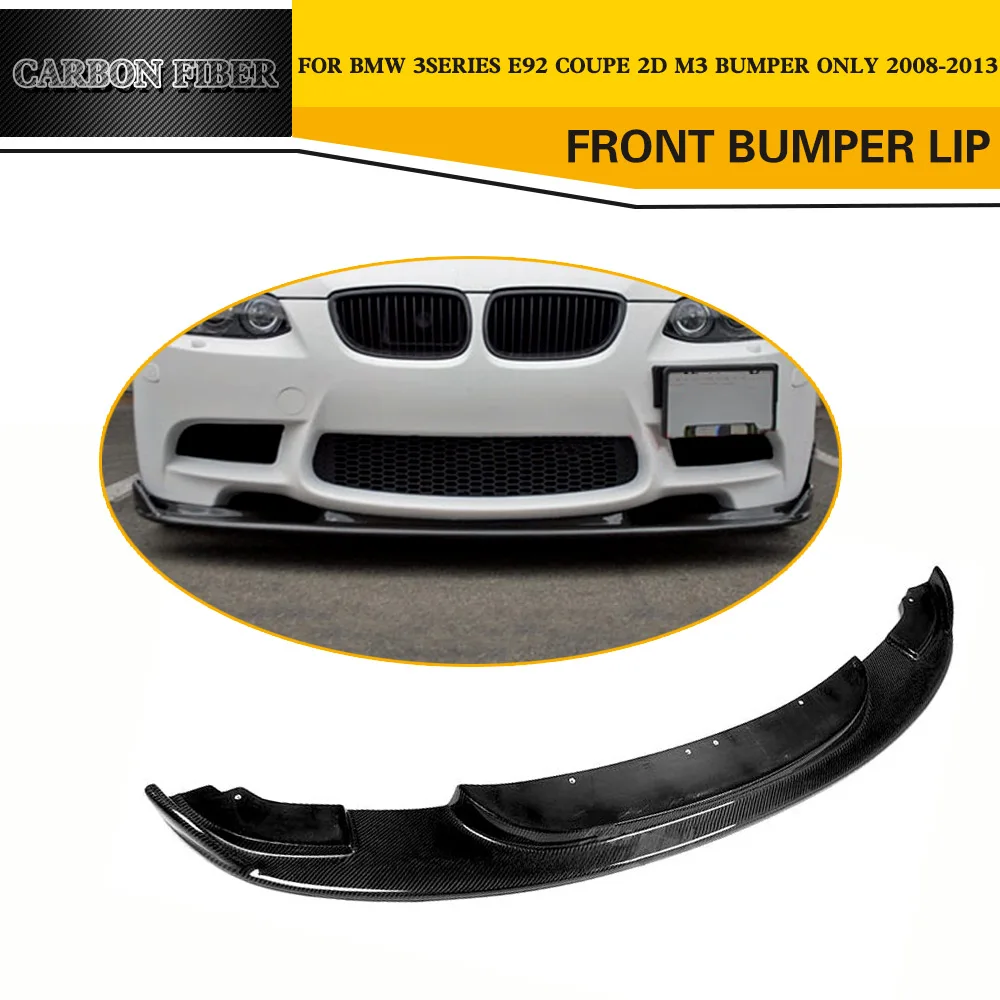 

For E90 E92 E93 M3 HM Style Carbon Fiber Front Bumper Lip Diffuser for BMW E90 Sedan E92 Coupe E93 Convertible M3 Only 2006 - 11